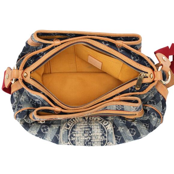 Louis Vuitton Porte Epaule Raye MM Monogram Denim Shoulder Bag M95334 Blue - Picture 6 of 8
